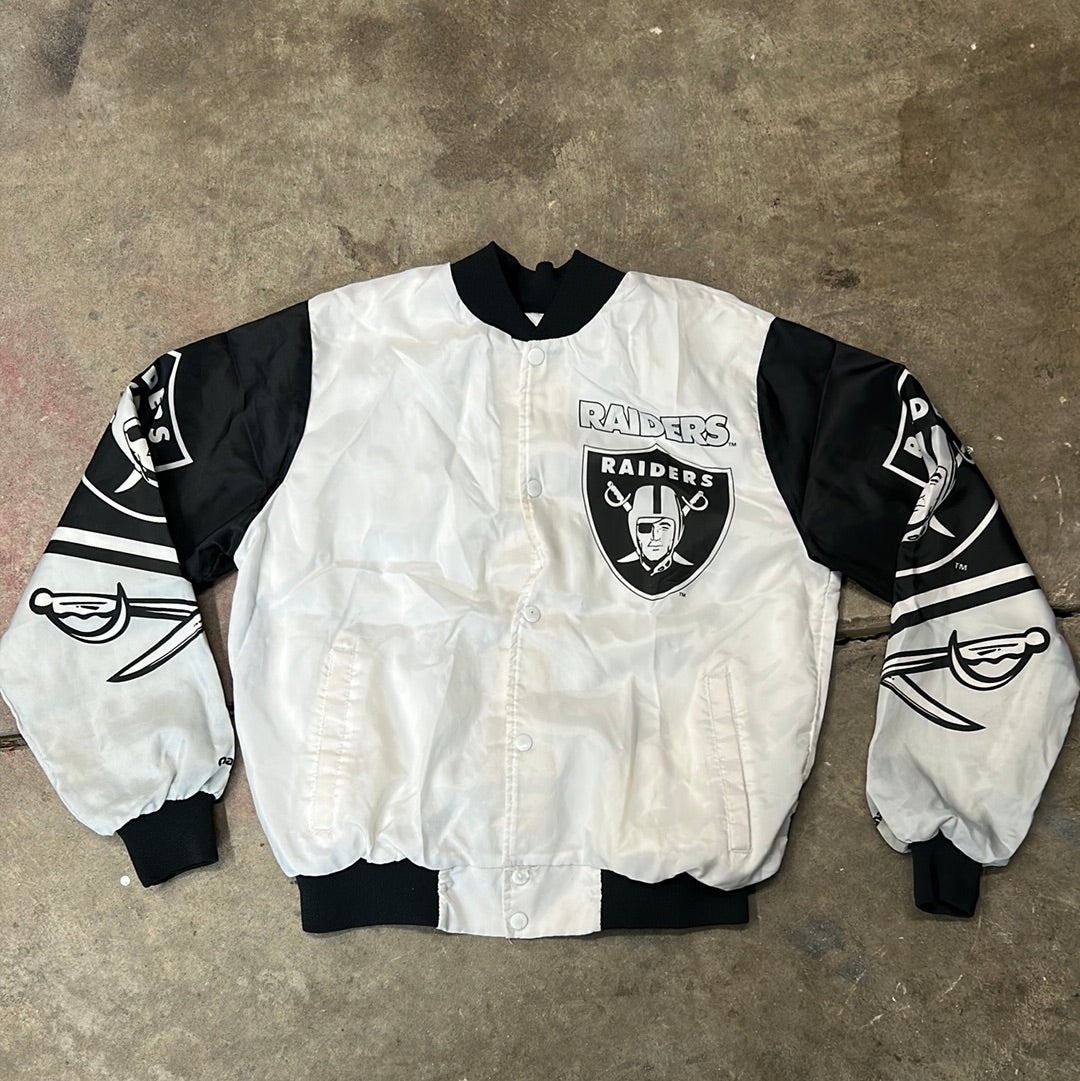 Vintage 90s NFL Raiders Fanimation Chalkline Jacket Size M