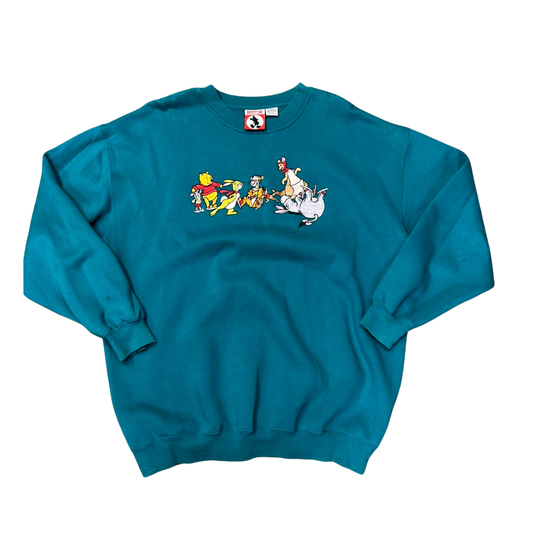 Vintage Winnie the Pooh & Friends Ice Skating Walt Disney Sweatshirt XL