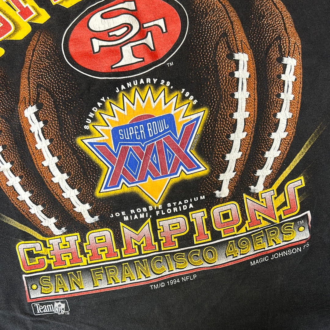 Vintage 1994 49ers Super Bowl Champions T-Shirt (Magic Johnson Single Stitched) Size XL