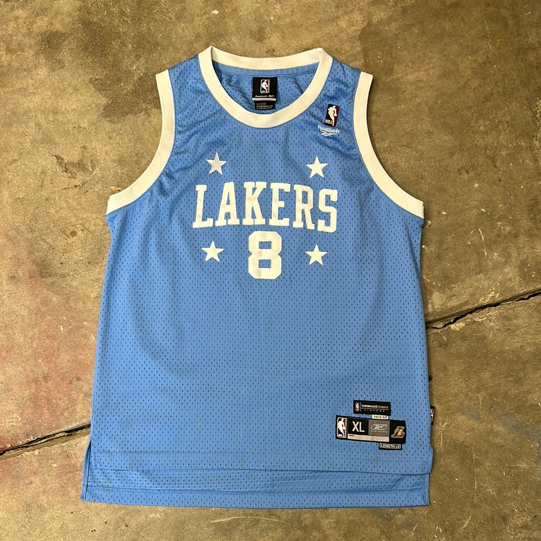 Vintage Kobe Bryant #8 Los Angeles Lakers Blue Reebok Jersey Size Youth XL