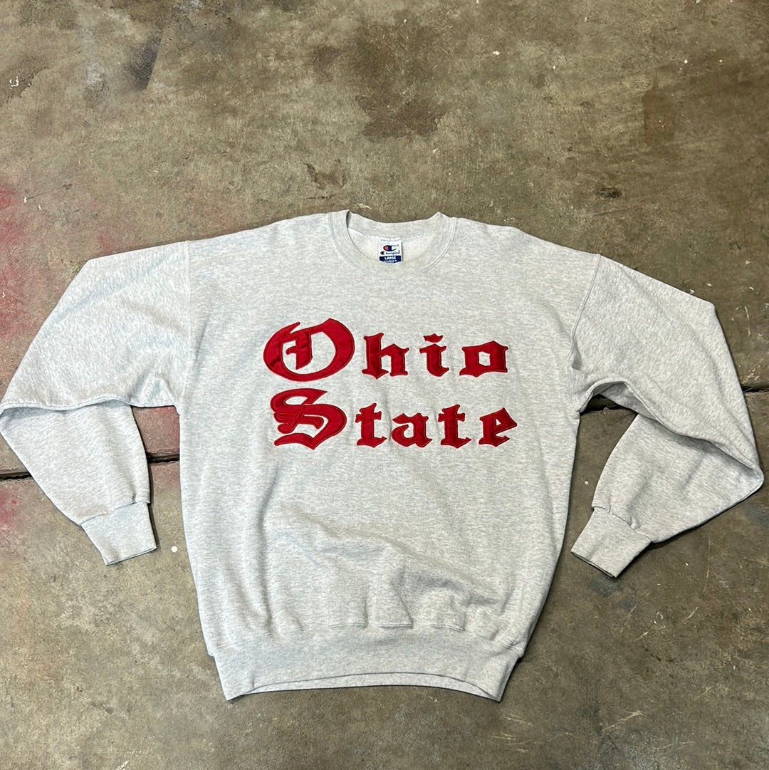 Vintage Champion Ohio State Old English Sweatshirt Grey Large