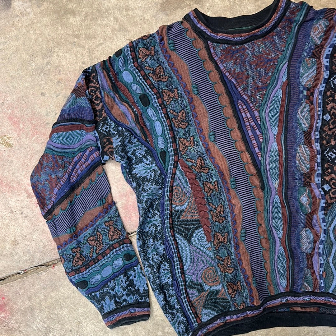 Vintage Tundra Canada Multicolor Wool Coogi Style Sweater Size XLT