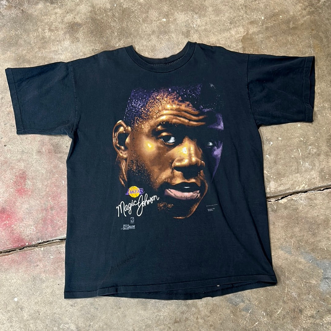 Vintage Big Face Salem Magic Johnson Lakers T-Shirt XL