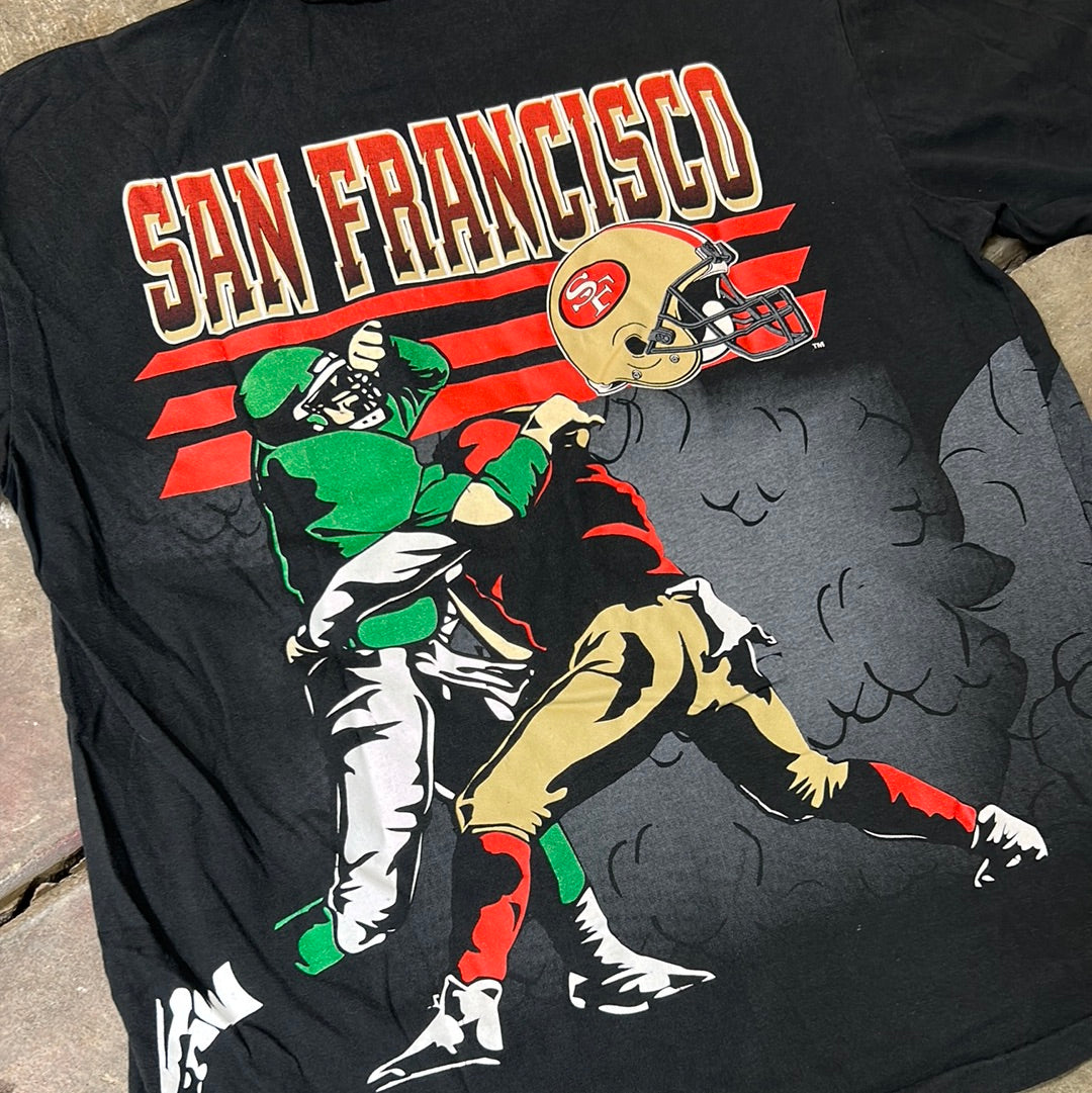 Rare Vintage 49ers T-Shirt Size L (Double sided, Single Stitched)