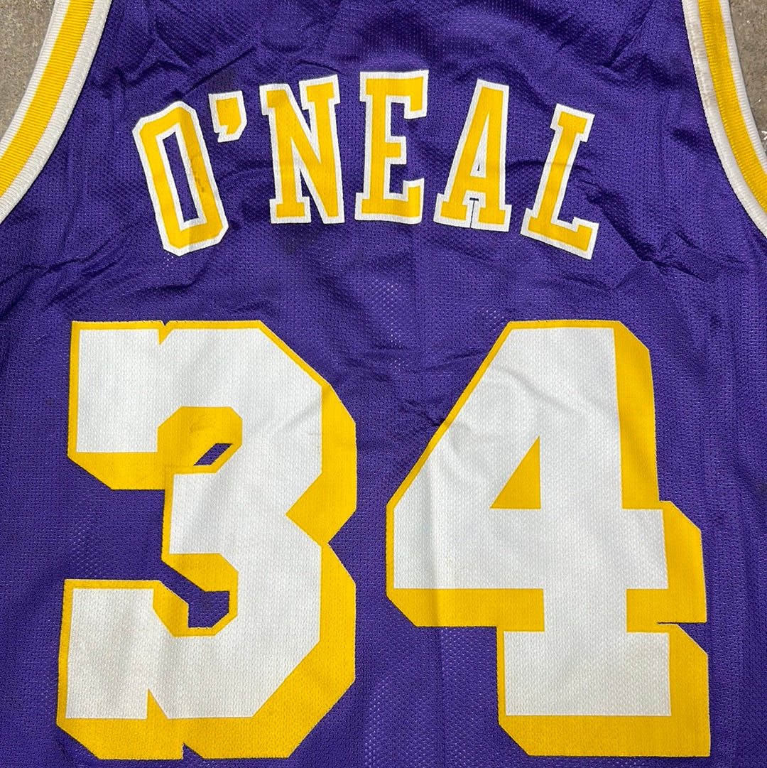 Vintage Los Angeles Lakers Shaquille O’Neal 90’s Champion Jersey Size 44