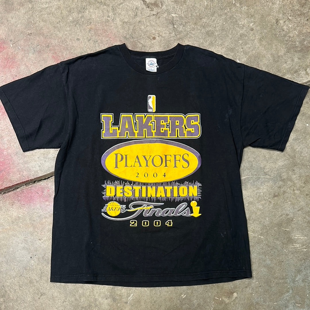 Vintage 2004 Los Angeles Lakers Playoffs Double Sided T-Shirt XL