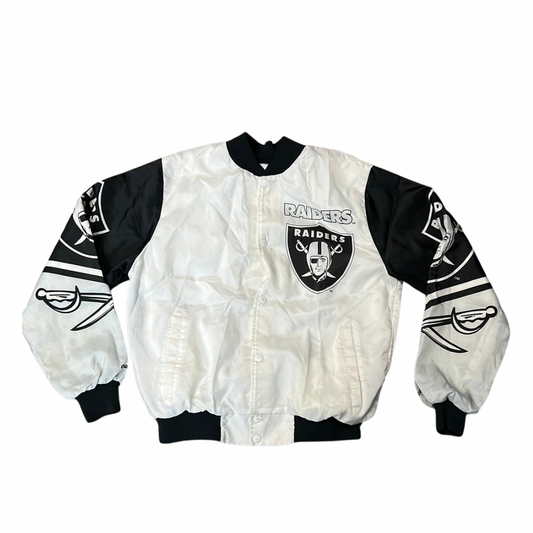 Vintage 90s NFL Raiders Fanimation Chalkline Jacket Size M