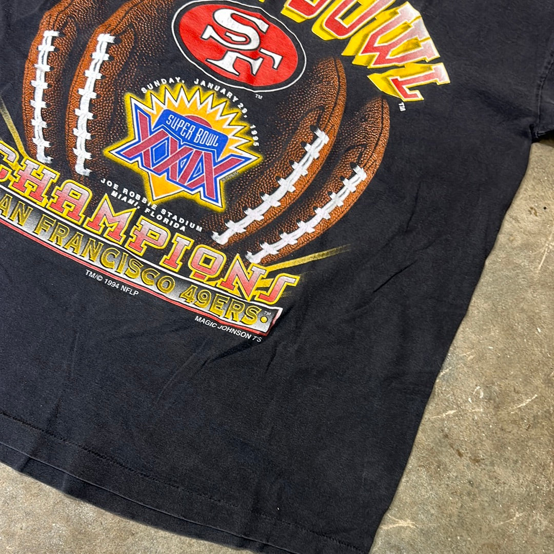 Vintage 1994 49ers Super Bowl Champions T-Shirt (Magic Johnson Single Stitched) Size XL