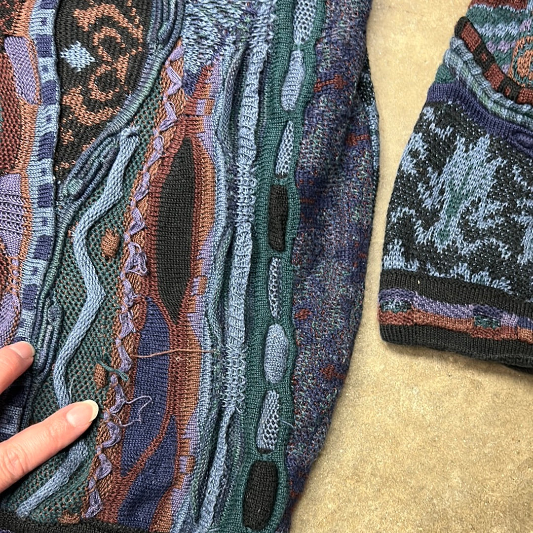 Vintage Tundra Canada Multicolor Wool Coogi Style Sweater Size XLT